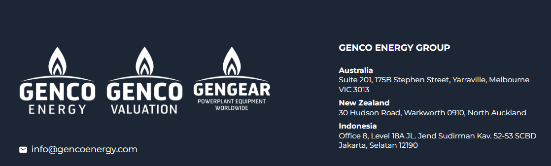 Genco Energy Group — Genco Energy, Genco Valuation, Gengear Powerplant Equipment Worldwide. Offices in Australia, New Zealand and Indonesia. info@gencoenergy.com